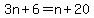 3n%2B6=n%2B20