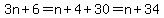 3n%2B6=n%2B4%2B30=n%2B34