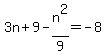 3n%2B9-n%5E2%2F9=-8