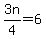 3n%2F4=6