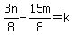 3n%2F8%2B15m%2F8=k
