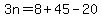 3n=8%2B45-20
