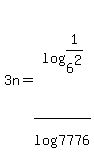 3n=log%281%2F6%5E2%29%2Flog%287776%29