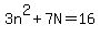 3n%5E2%2B7N=16