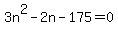 3n%5E2-2n-175=0