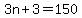 3n+%2B+3+=+150