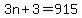 3n+%2B+3+=+915