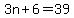 3n+%2B+6+=+39