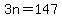 3n+=+147