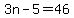 3n+-+5+=+46