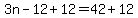 3n-12%2B12=42%2B12