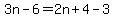 3n-6=2n%2B4-3
