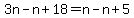 3n-n%2B18=n-n%2B5