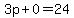 3p%2B0=24