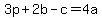 3p%2B2b-c=4a