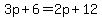 3p%2B6=2p%2B12