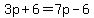 3p%2B6+=+7p-6