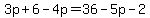 3p%2B6-4p=36-5p-2