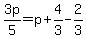 3p%2F5=p%2B4%2F3-2%2F3