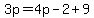 3p=4p-2%2B9