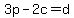 3p-2c=d