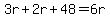 3r%2B2r%2B48=6r