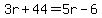 3r%2B44=5r-6