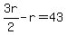 3r%2F2-r=43