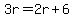 3r=2r%2B6