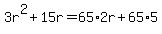 3r%5E2%2B15r=65%2A2r%2B65%2A5