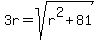 3r+=+sqrt%28r%5E2%2B81%29