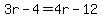 3r-4=4r-12