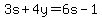 3s%2B4y=6s-1