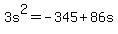 3s%5E2+=+-345+%2B+86s