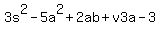 3s%5E2+-+5a%5E2+%2B+2ab+%2B+v3a+-+3