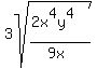 3sqrt%28%282x%5E4y%5E4%29%2F%289x%29%29