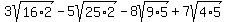 3sqrt%2816%2A2%29+-+5sqrt%2825%2A2%29+-8sqrt%289%2A5%29+%2B+7sqrt%284%2A5%29