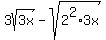 3sqrt%283x%29+-+sqrt%282%5E2%2A3x%29