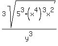 3sqrt%285%5E3%28x%5E4%29%5E3x%5E2%29%2Fy%5E3