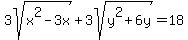3sqrt%28x%5E2-3x%29+%2B+3sqrt%28y%5E2%2B6y%29=+18