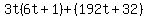 3t%286t%2B1%29%2B%28192t%2B32%29