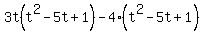3t%28t%5E2-5t%2B1%29-4%28t%5E2-5t%2B1%29