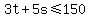 3t%2B5s%3C=150