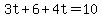 3t%2B6%2B4t=10