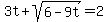 3t%2Bsqrt%286-9t%29=2