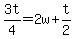 3t%2F4=2w%2Bt%2F2