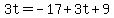3t=-17%2B3t%2B9