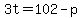 3t=102-p