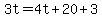3t=4t%2B20%2B3