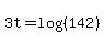 3t=log%28%28142%29%29